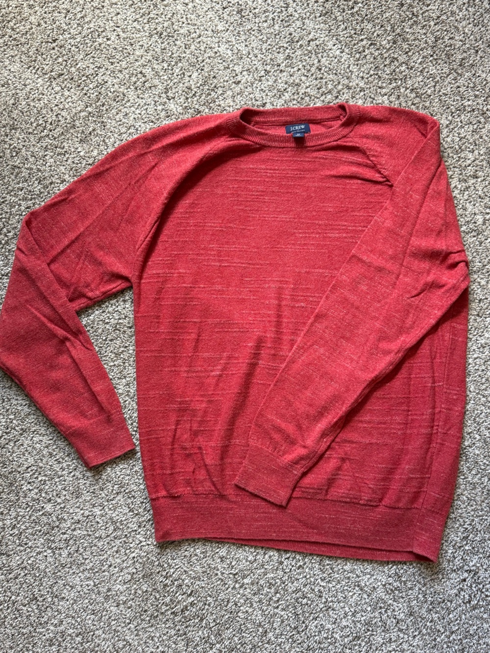 J. Crew Men's Red Crewneck Sweater